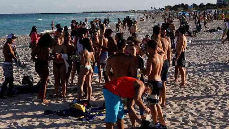 Miami Beach  um dos destinos mais populares durante o 'spring break'(foto: Reuters)
