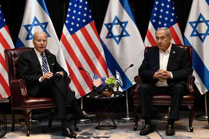 Biden d apoio incondicional  Netanyahu na guerra contra o Hamas