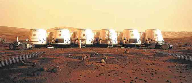 Projeto dos mdulos que serviro de abrigo para os participantes do Mars One: eleitos passaro por oito anos de treinamento at a viagem (foto: Mars One/divulgao )