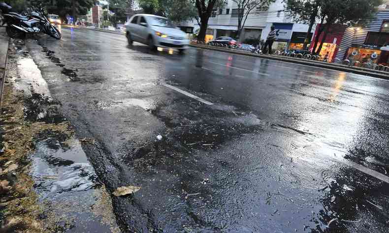 Chuva na Avenida Getlio Vargas, no Bairro Funcionrios, Regio Centro-Sul de Belo Horizonte