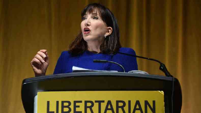 Jorgensen foi a primeira candidata mulher do Partido Libertrio(foto: Getty Images)
