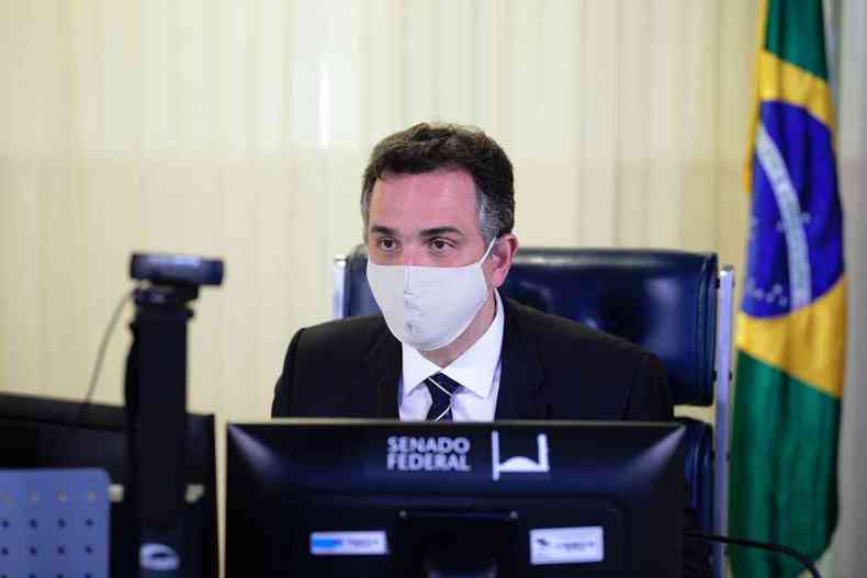 Aps sesso com chanceler, Rodrigo Pacheco criticou atuao do Ministrio das Relaes Exteriores (foto: Pedro Frana/Agncia Senado)