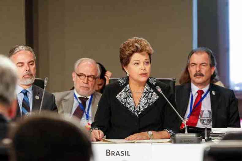  Presidenta Dilma Rousseff durante primeira sesso plenria da XXII Cpula Ibero-Americana(foto: Roberto Stuckert Filho/PR)