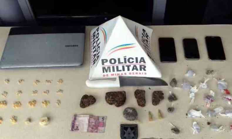 Parte dos materiais apreendidos pela corporao(foto: Reproduo/Polcia Militar)