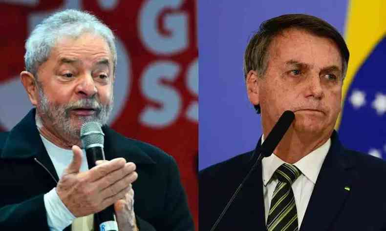 Na foto, Lula, do lado esquerdo, e Jair Bolsonaro, do lado direito