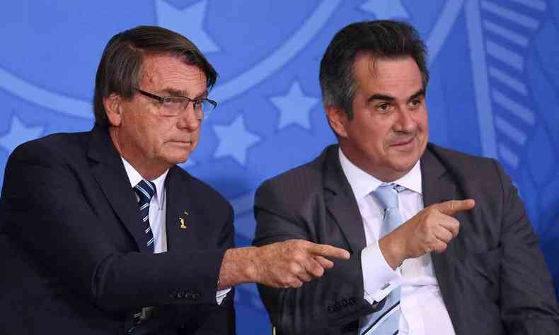 Jair Bolsonaro e Ciro Nogueira durante evento em Braslia (DF)