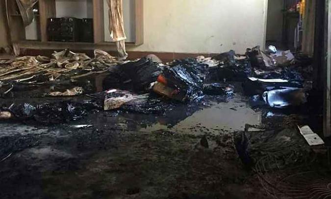 Sala onde o vigia ateou fogo nas crianças (foto: Divulgação) Sala onde o vigia ateou fogo nas crianças (foto: Divulgação)