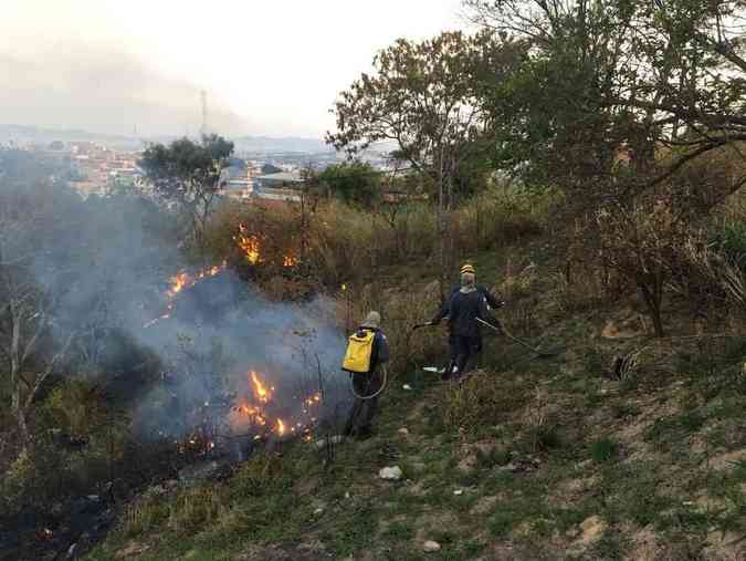 Bombeiros combatem incndio no Parque Estadual Serra Verde, em Venda NovaCorpo de Bombeiros/Divulgao