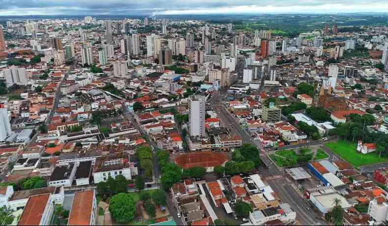 Vista area da cidade de Uberaba