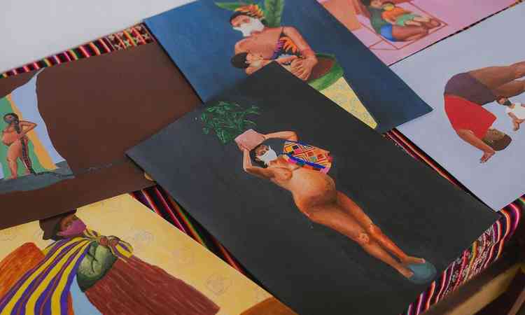 Pinturas de Yanaki Herrera retratam grvidas e mulheres andinas
