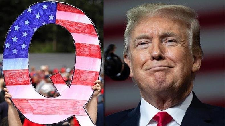 'N�o sei muito sobre o movimento, exceto que eu gosto muito deles e lhes agrade�o', disse Trump sobre o QAnon(foto: Getty Images)