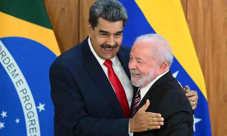 Presidentes Nicols Maduro e Luiz Incio Lula da Silva no Palcio do Planalto