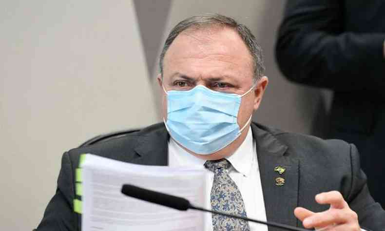 Pazuello confirmou que as principais aes de enfrentamento  COVID eram de responsabilidade de Bolsonaro(foto: Jefferson Rudy/Agncia Senado)