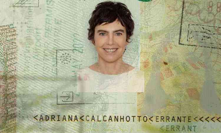 Adriana Calcanhotto em foto de documento na capa do disco Errante