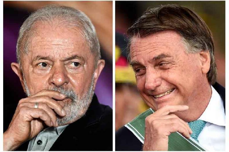 Lula e Bolsonaro em fotomontagem