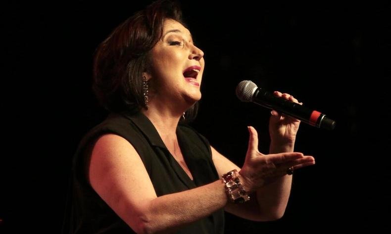 Zizi Possi reunirá em seu repertório canções de vários craques da MPB(foto: Henrique Chendes/divulgação) Zizi Possi está de perfil cantando no palco