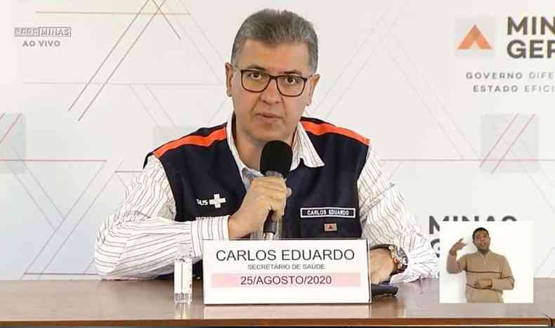 Secretrio de Estado de Sade, Carlos Eduardo Amaral(foto: Rede Minas/Reproduo)