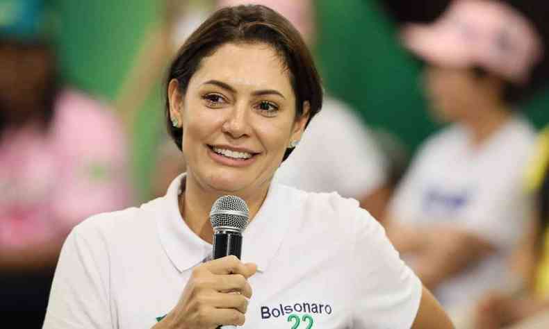 Michelle Bolsonaro durante evento