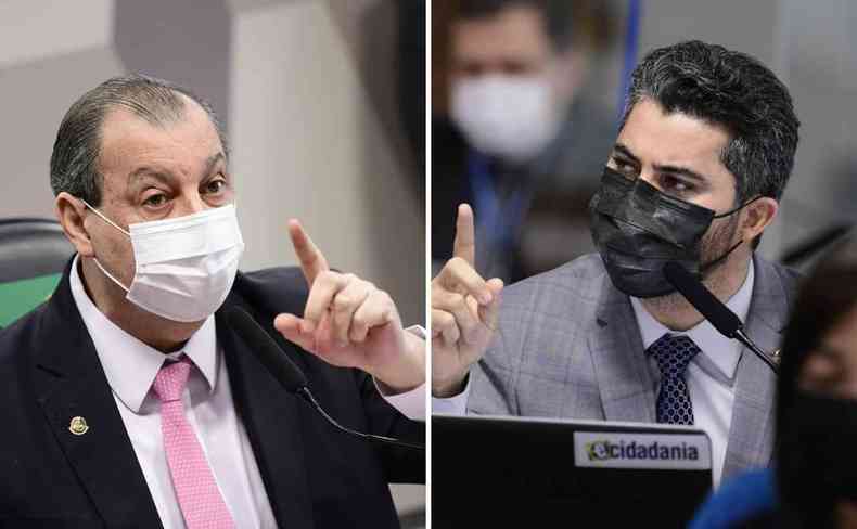 Omar Aziz e Marcos Rogrio discutem durante CPI (foto: Pedro Frana/Agncia Senado)