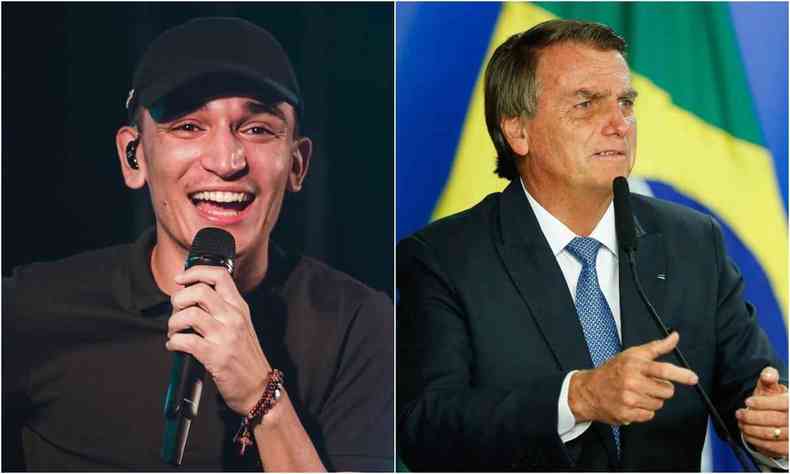 Joao Gomes a esquerda e Bolsonaro a direita em montagem