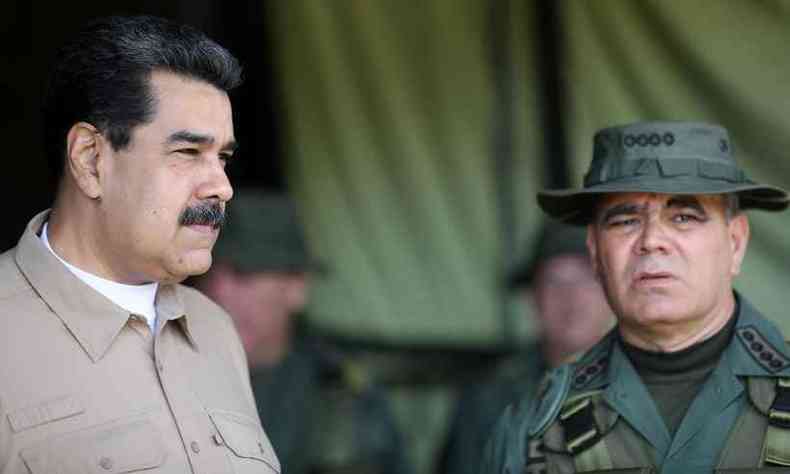 Presidente Nicols Maduro (esq) suprimiu oposio que tentou tir-lo do poder na Venezuela(foto: Marcelo Garcia/Presidncia da Venezuela/AFP)