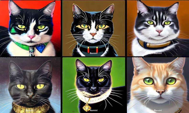 gatos em formato de arte 