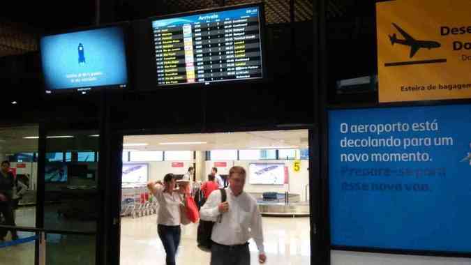 Aeroporto de Confins nesta segunda-feira chuvosaPaulo Filgueiras/EM DA Press