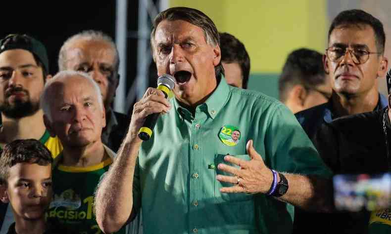 Bolsonaro discursando em Guarulhos, SP