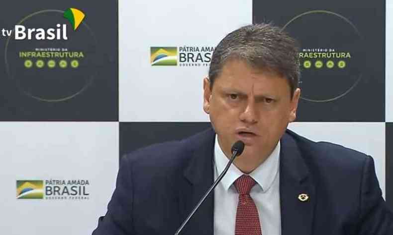 Ministro Tarcísio Gomes de Freitas em coletiva para apresentação de balanço de 2020 e planejamento para 2021(foto: Reprodução)