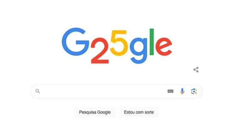 doodle do Google em comemoração aos 25 anos