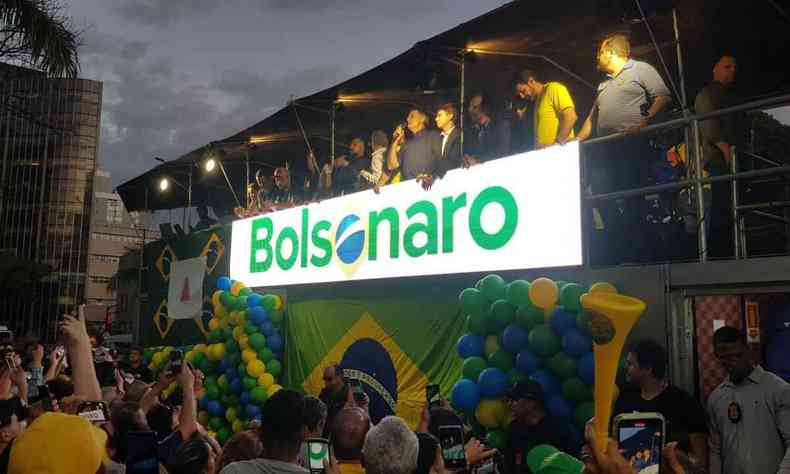 Comcio do presidente Jair Bolsonaro (PL), em BH