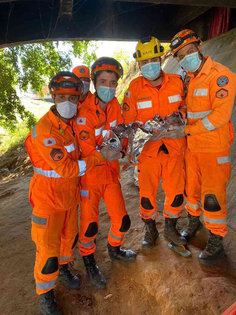 Equipe do Corpo de Bombeiros auxiliou na operao de salvamento(foto: Corpo de Bombeiros/Divulgao)