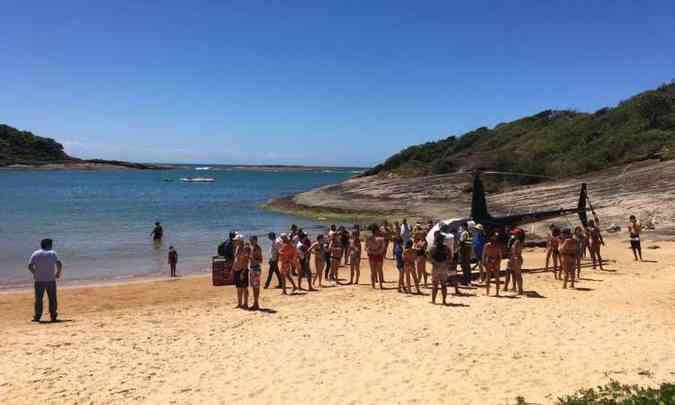 Vereador ficou aproximadamente 24 horas por causa do pouso na praia(foto: Secretaria de Segurana do Esprito Santo)