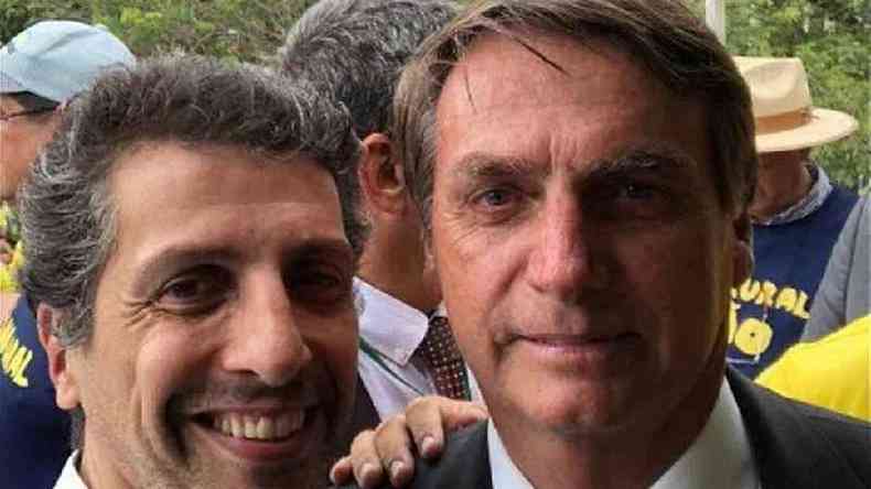 O novo ministro do Meio Ambiente, Joaquim lvaro Pereira Leite, e o presidente Jair Bolsonaro(foto: Reproduo)
