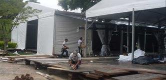 As tendas j� est�o sendo montadas para a maior atra��o cultural da cidade(foto: Gustavo Adolfo Heidenreich da Rocha/Divulga��o)