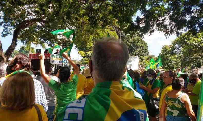 Manifestao nesta quarta-feira (21/04), em Belo Horizonte(foto: Twitter/Reproduo)