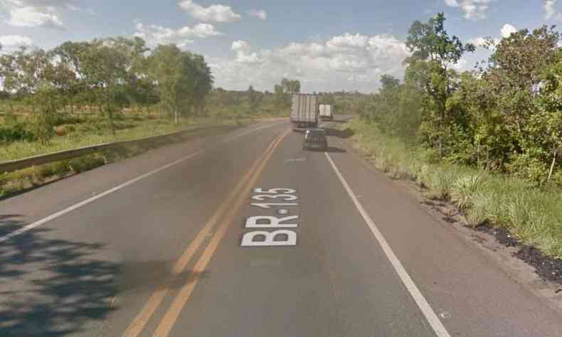 Trecho da BR-135 em Bocaiva, na Regio Norte do estado(foto: Reproduo/Google Street View)