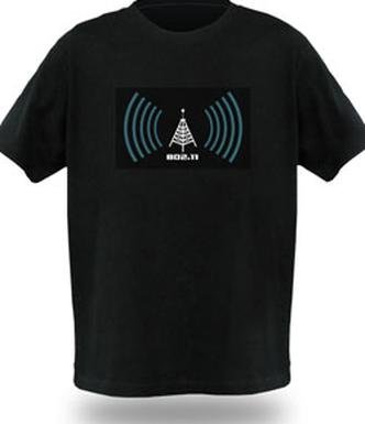 Wi-fi detector shirt: A camiseta detecta quando há conexão wi-fi disponível(foto: THINKGEEK/REPRODUÇÃO) Wi-fi detector shirt: A camiseta detecta quando há conexão wi-fi disponível(foto: THINKGEEK/REPRODUÇÃO)