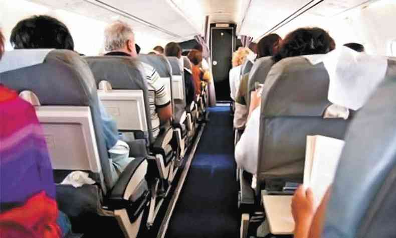 Passageiros em um avião