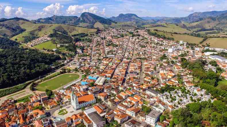 Vista geral da cidade de Brazpolis, no Sul de Minas