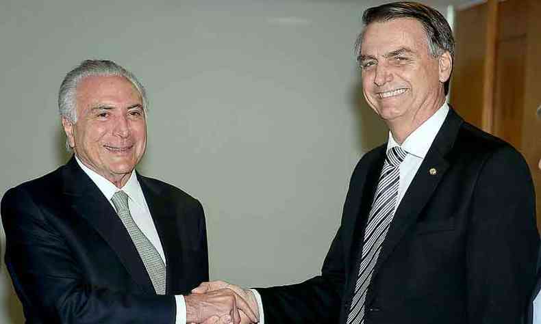 Michel Temer em encontro com Bolsonaro logo depois das eleies de 2018(foto: Wilson Dias/Agncia Brasil %u2013 7/11/18)