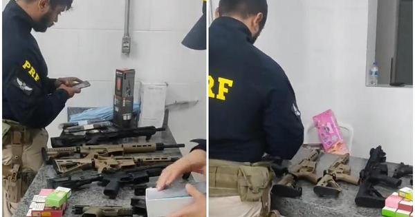  Vídeo: homens são presos transportando fuzis e pistolas em Minas 