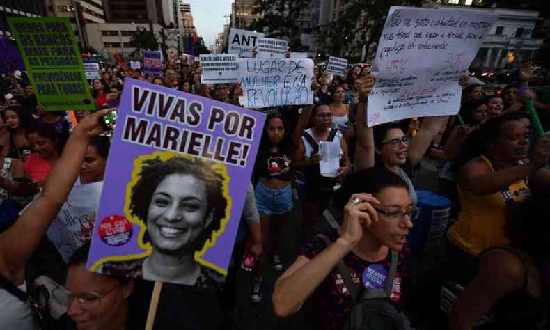 Vereadora do Rio de Janeiro, Marielle Franco, do Psol, foi assassinada em uma emboscada em 2018.(foto: AFP / Nelson ALMEIDA)