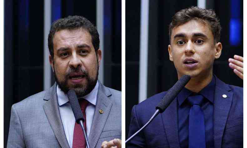 Deputados federais Guilherme Boulos (Psol-SP) e Nikolas Ferreira (PL-MG)