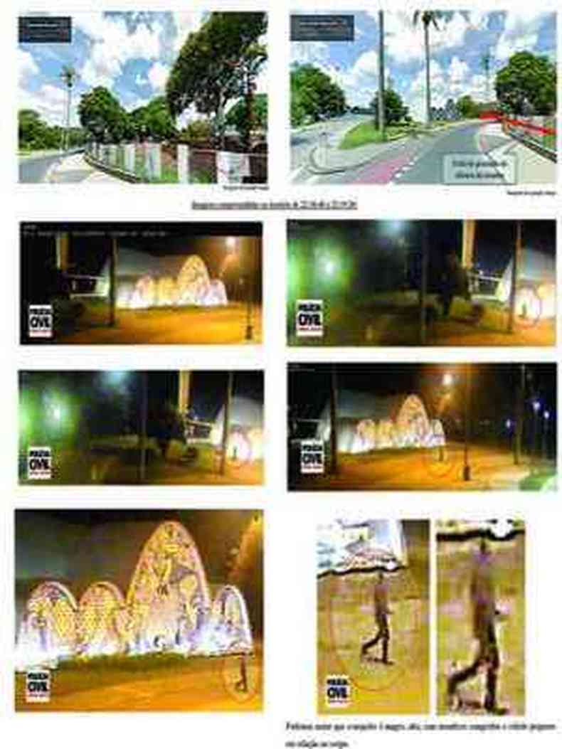 Imagens de câmera de segurança da Praça da Pampulha flagram o momento em que o homem deixa o local