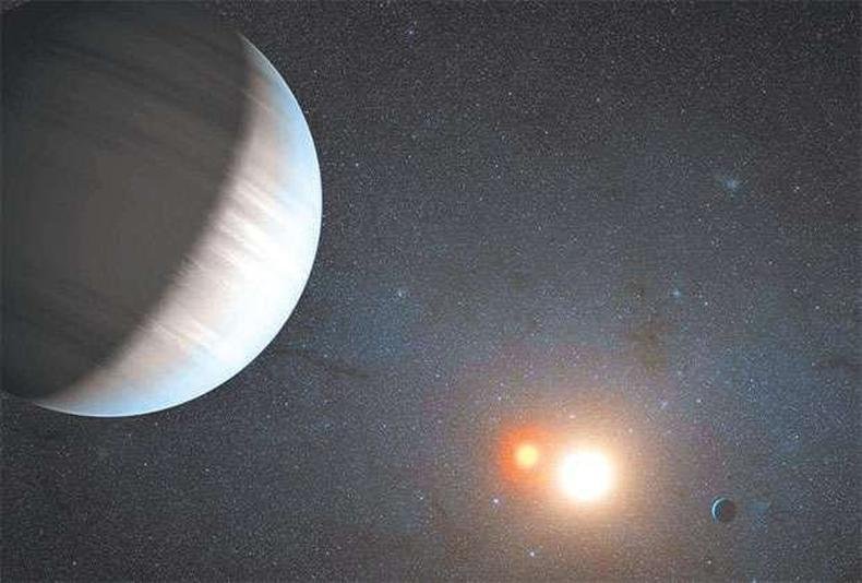 Descoberto em agosto deste ano, o sistema Kepler 47 � o mais complexo j� identificado pelos cientistas at� hoje: dois planetas orbitam duas estrelas, em um exemplo de forma��o rar�ssima no universo(foto: NASA/JPL-CALTECH/T. PYLE/REUTERS)