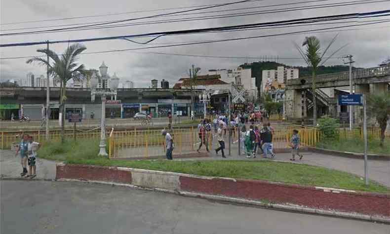 Passagem de nvel no centro de Juiz de Fora, onde o acidente ocorreu(foto: Reproduo da internet/Google Maps)