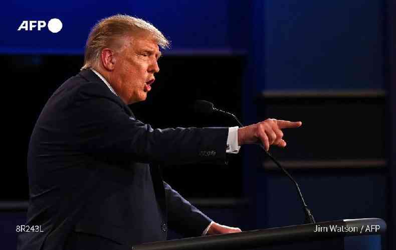 O presidente dos Estados Unidos, Donald Trump, durante o primeiro debate presidencial em Cleveland, Ohio, em 29 de setembro de 2020