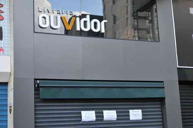 Livraria Ouvidor, na Savassi, de portas fechadas. Local fecha em Belo Horizonte depois de 52 anos