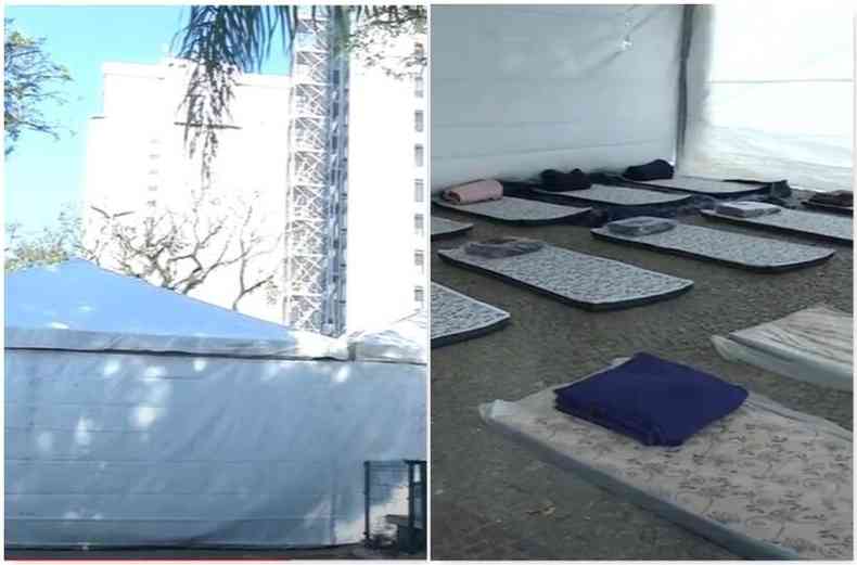 Defesa Civil em Juiz de Fora monta tenda no Centro da cidade para atender populao em situao de rua(foto: PJF/Divulgao)